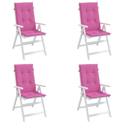 Almofadões cadeira de encosto alto 4 pcs tecido rosa