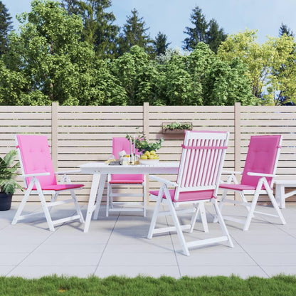 Almofadões cadeira de encosto alto 4 pcs tecido rosa