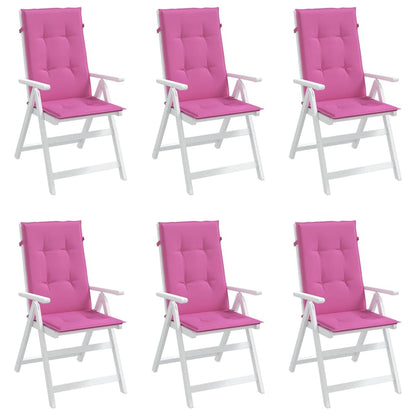 Almofadões cadeira de encosto alto 6 pcs tecido rosa