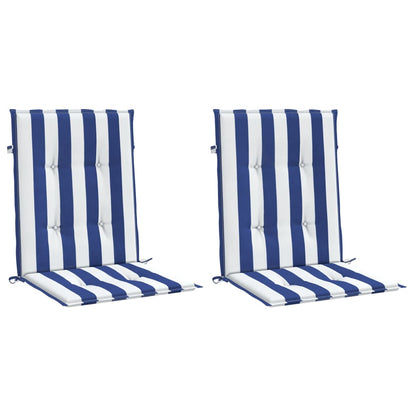 Almofadões cadeira encosto baixo 2pcs tecido riscas azul/branco