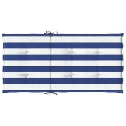 Almofadões cadeira encosto baixo 4pcs tecido riscas azul/branco