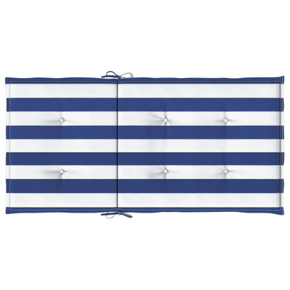 Almofadões cadeira encosto baixo 6pcs tecido riscas azul/branco