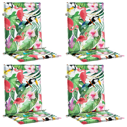 Almofadões para cadeira de encosto baixo 4 pcs tecido multicor