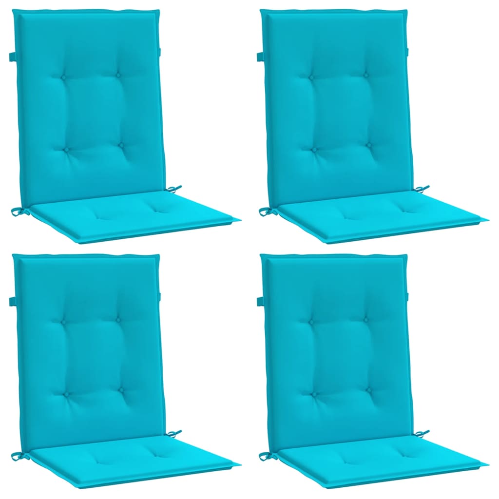 Almofadões p/ cadeira de encosto baixo 4 pcs tecido turquesa