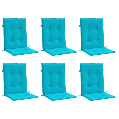 Almofadões p/ cadeira de encosto baixo 6 pcs tecido turquesa