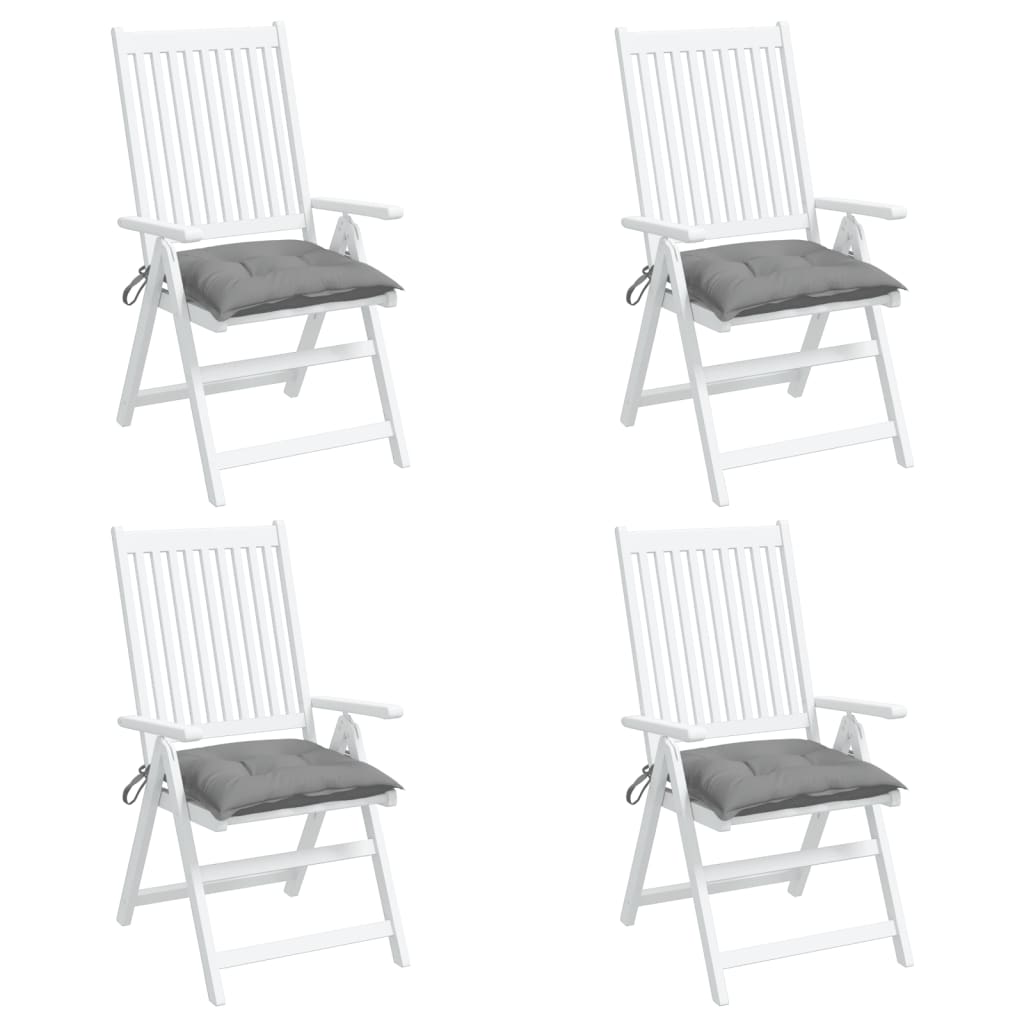 Almofadões de cadeira 4 pcs 40x40x7 cm tecido oxford cinza