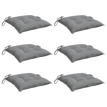 Almofadões de cadeira 6 pcs 40x40x7 cm tecido oxford cinza