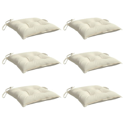 Almofadões de cadeira 6 pcs 40x40x7cm tecido oxford branco nata