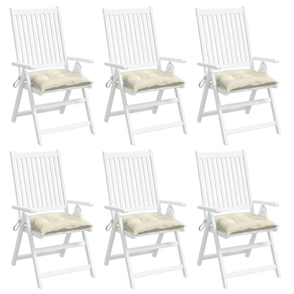 Almofadões de cadeira 6 pcs 40x40x7cm tecido oxford branco nata