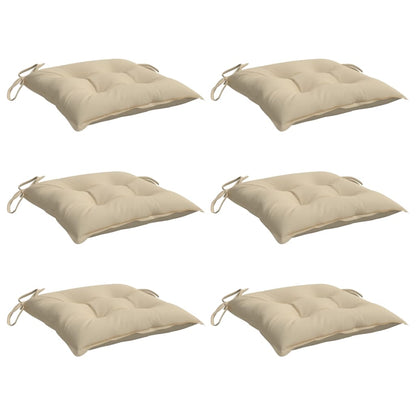 Almofadões de cadeira 6 pcs 40x40x7 cm tecido oxford bege