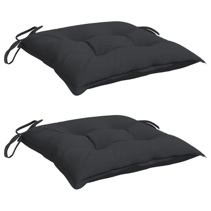 Almofadões de cadeira 2 pcs 40x40x7 cm tecido oxford preto