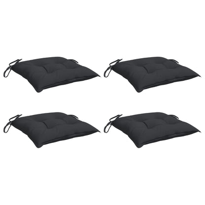 Almofadões de cadeira 4 pcs 40x40x7 cm tecido oxford preto