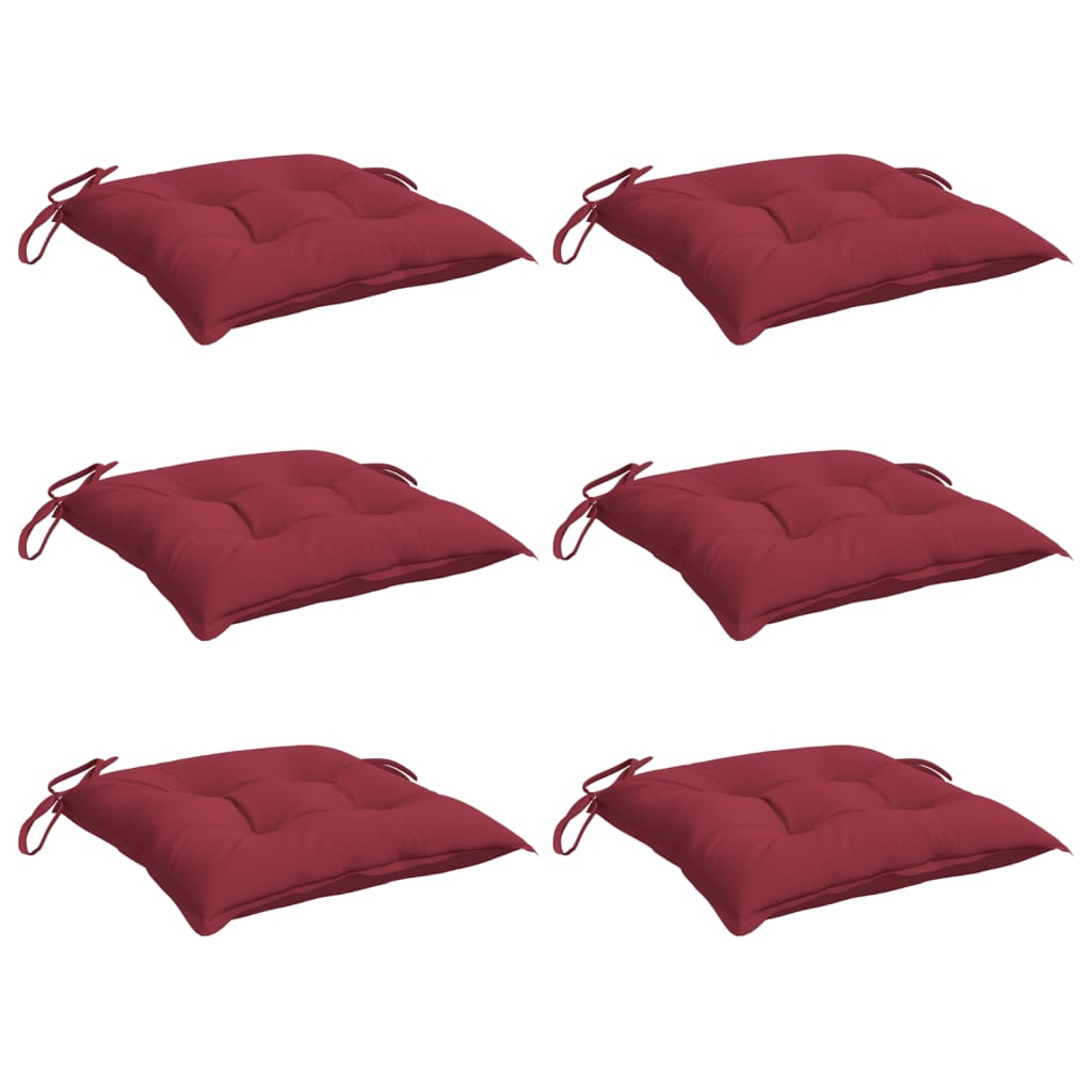 Almofadões de cadeira 6 pcs tecido oxford vermelho tinto
