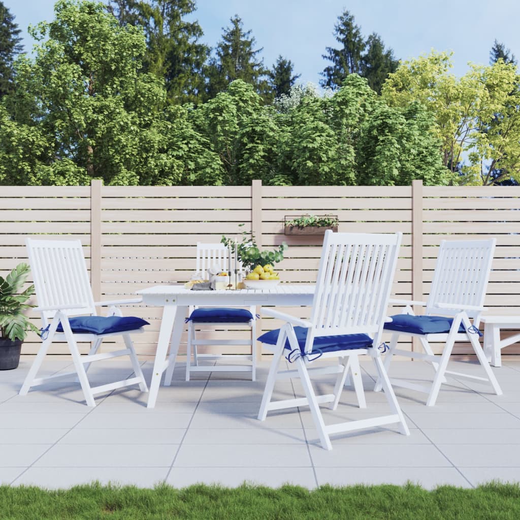 Almofadões de cadeira 4 pcs 40x40x7 cm tecido oxford azul