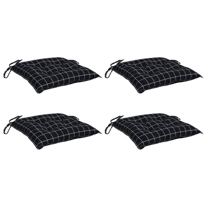 Almofadões p/ cadeira 4pcs 40x40x7cm tecido padrão xadrez preto