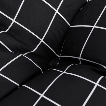 Almofadões para cadeira 6 pcs 40x40x7 cm tecido xadrez preto