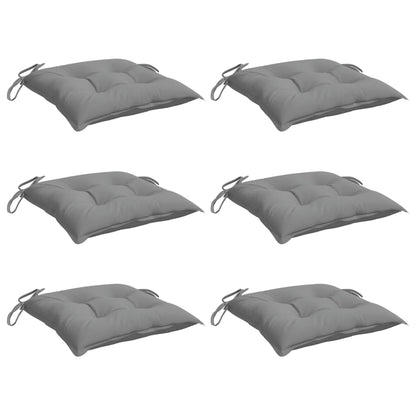 Almofadões de cadeira 6 pcs 50x50x7 cm tecido oxford cinzento