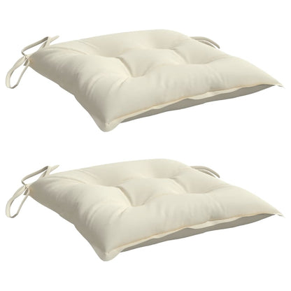 Almofadões de cadeira 2 pcs 50x50x7cm tecido oxford branco nata