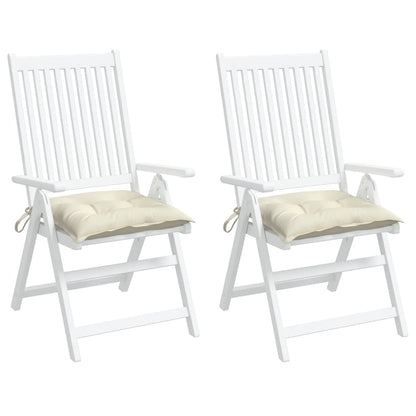 Almofadões de cadeira 2 pcs 50x50x7cm tecido oxford branco nata