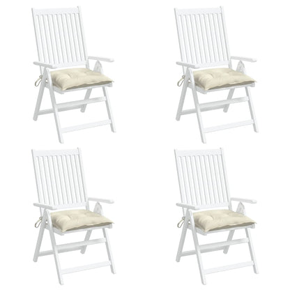 Almofadões de cadeira 4 pcs 50x50x7cm tecido oxford branco nata