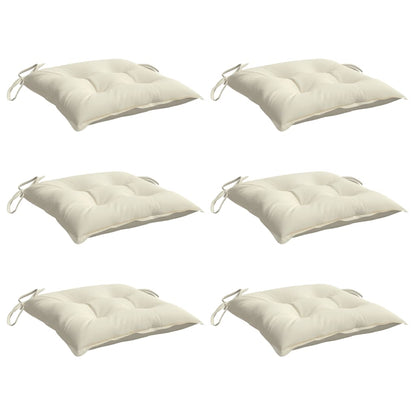 Almofadões de cadeira 6 pcs 50x50x7cm tecido oxford branco nata