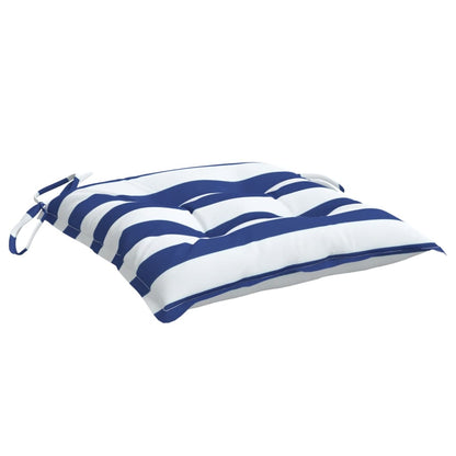Almofadões p/ cadeira 6 pcs tecido oxford riscas azul/branco