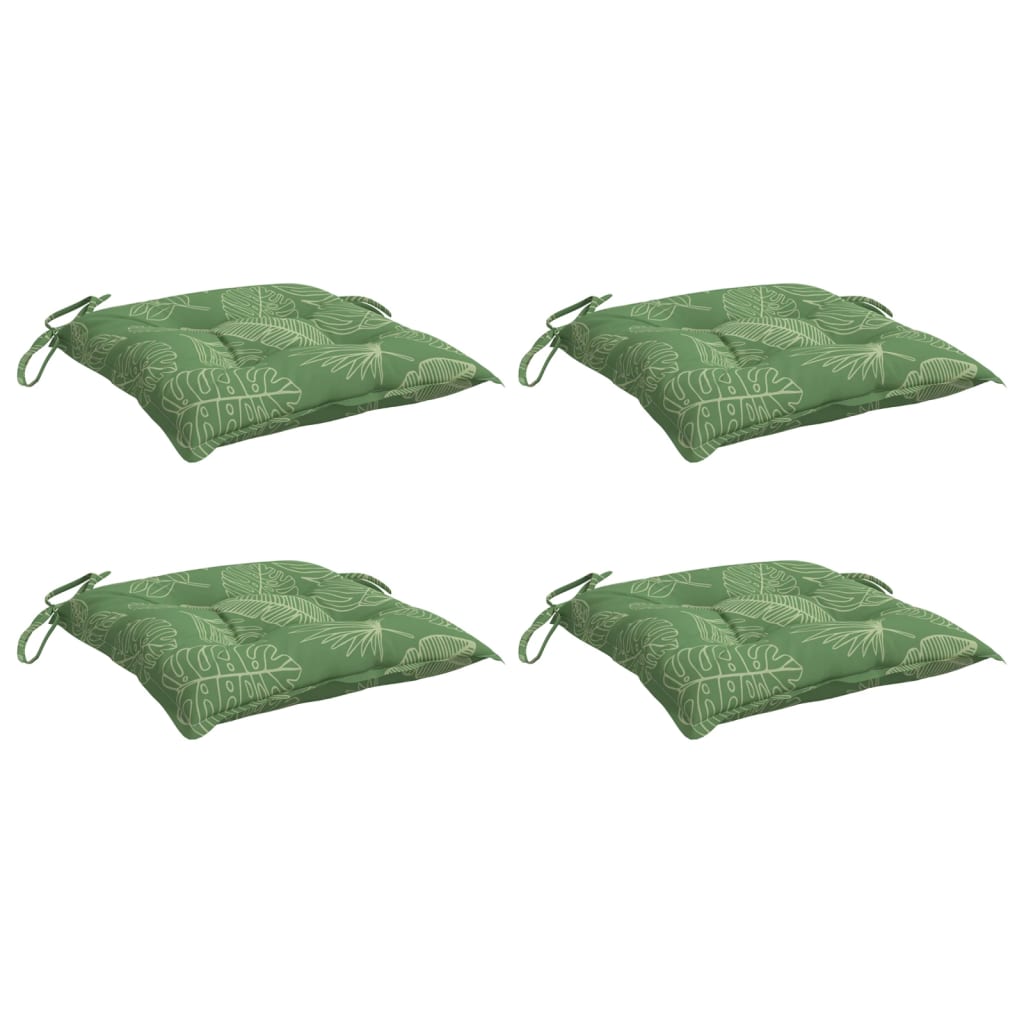 Almofadões p/ cadeira 4 pcs 50x50x7 cm tecido padrão folhas