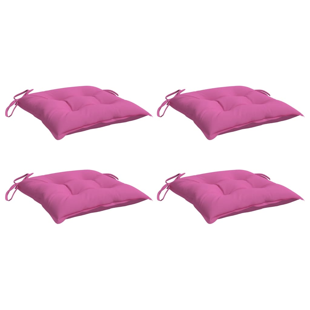 Almofadões de cadeira 4 pcs 50x50x7 cm tecido oxford rosa