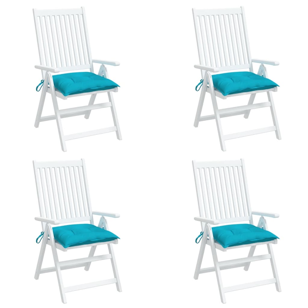 Almofadões de cadeira 4 pcs 50x50x7 cm tecido oxford turquesa