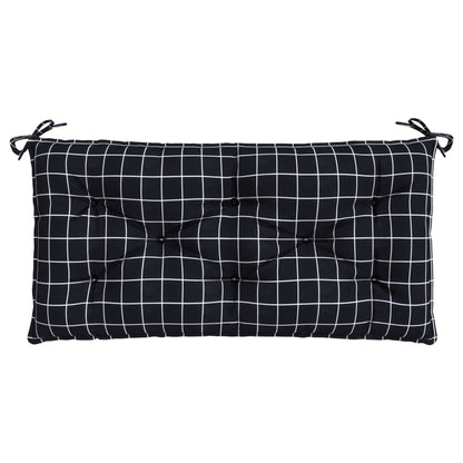 Almofadão p/ banco jardim 100x50x7cm tecido oxford xadrez preto