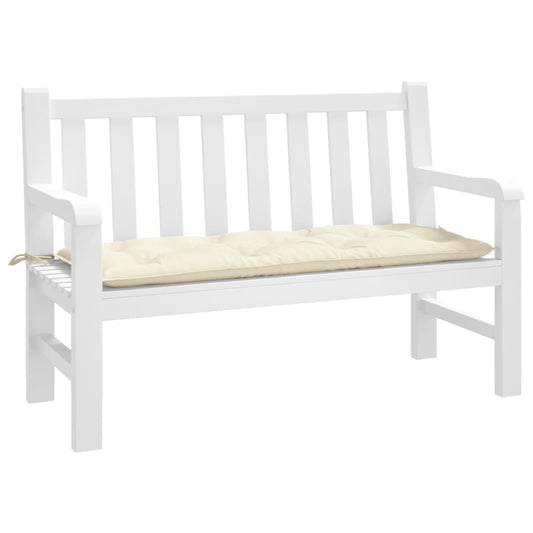 Almofadão p/ banco de jardim 120x50x7 cm tecido Oxford creme