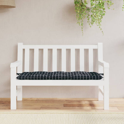 Almofadão p/ banco jardim 120x50x7cm tecido padrão xadrez preto