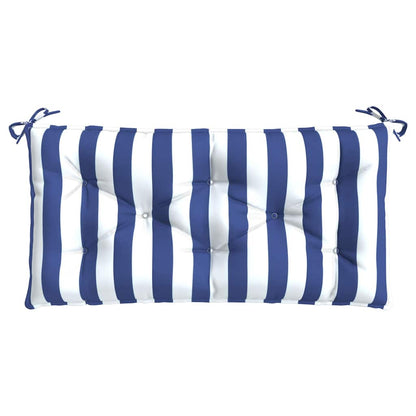 Almofadões p/ banco jardim 2 pcs 100x50x7 cm tecido azul/branco