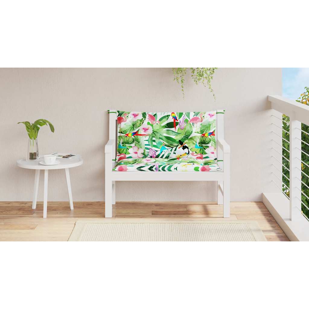 Almofadões p/ banco de jardim 2 pcs 100x50x7 cm tecido multicor
