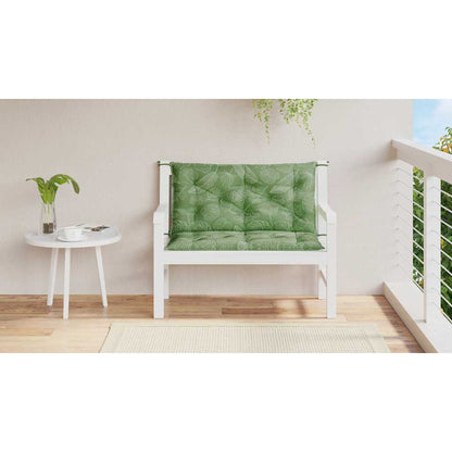 Almofadões banco jardim 2 pcs 100x50x7 cm tecido padrão folhas