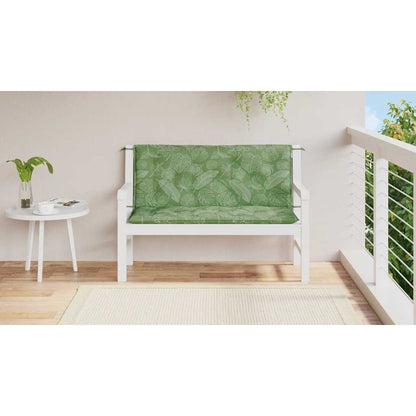 Almofadões banco jardim 2 pcs 120x50x7 cm tecido padrão folhas