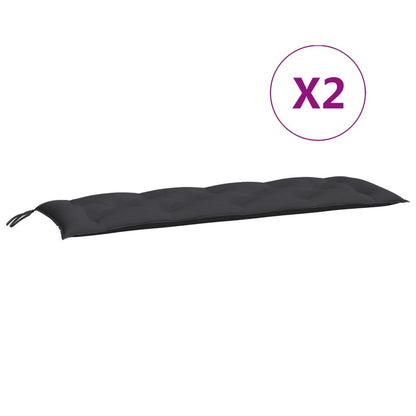 Almofadões banco jardim 2 pcs 150x50x7cm tecido oxford preto