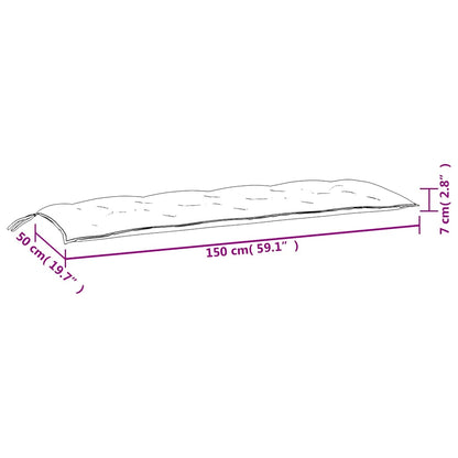 Almofadões banco jardim 2 pcs 150x50x7 cm tecido padrão folhas