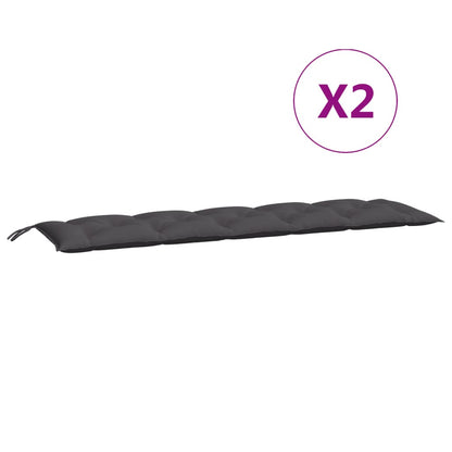 Almofadões banco jardim 2pcs 180x50x7cm tecido oxford antracite
