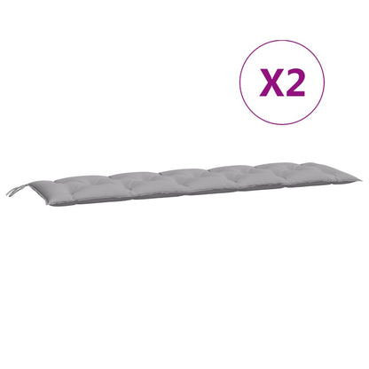 Almofadões banco jardim 2 pcs 180x50x7cm tecido oxford cinzento