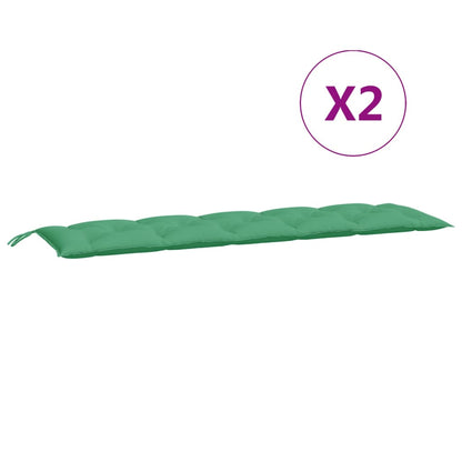 Almofadões banco jardim 2 pcs 180x50x7cm tecido oxford verde