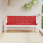 Almofadões banco jardim 2 pcs 180x50x7cm tecido oxford vermelho