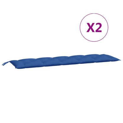 Almofadões banco jardim 2 pcs 180x50x7cm tecido oxford azul
