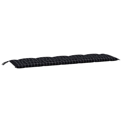 Almofadões p/ banco de jardim 2 pcs tecido oxford xadrez preto
