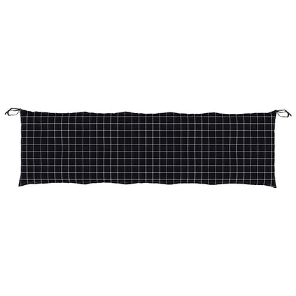 Almofadões p/ banco de jardim 2 pcs tecido oxford xadrez preto