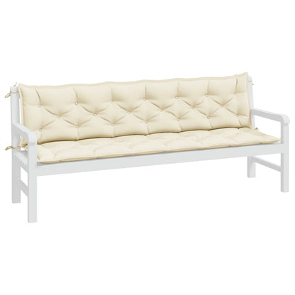 Almofadões banco jardim 2 pcs tecido oxford branco nata