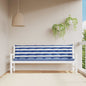 Almofadões p/ banco jardim 2 pcs 200x50x7 cm tecido azul/branco