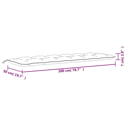 Almofadões p/ banco de jardim 2 pcs 200x50x7 cm tecido multicor