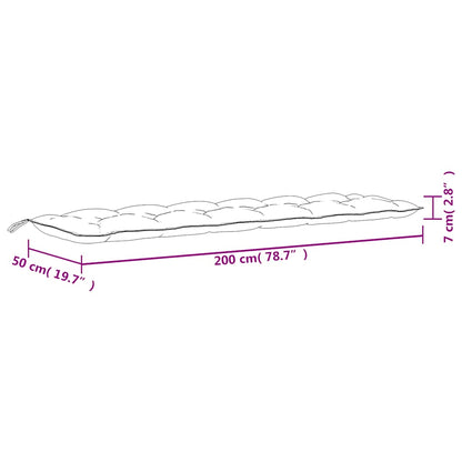 Almofadões p/ banco de jardim 2 pcs 200x50x7 cm tecido rosa
