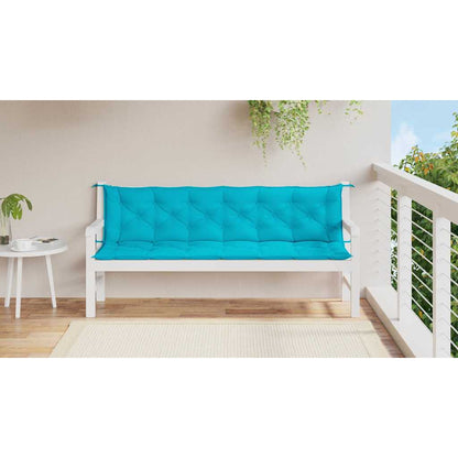 Almofadões p/ banco de jardim 2 pcs 200x50x7 cm tecido turquesa